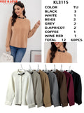 Suéter con broche frontal-KL3115