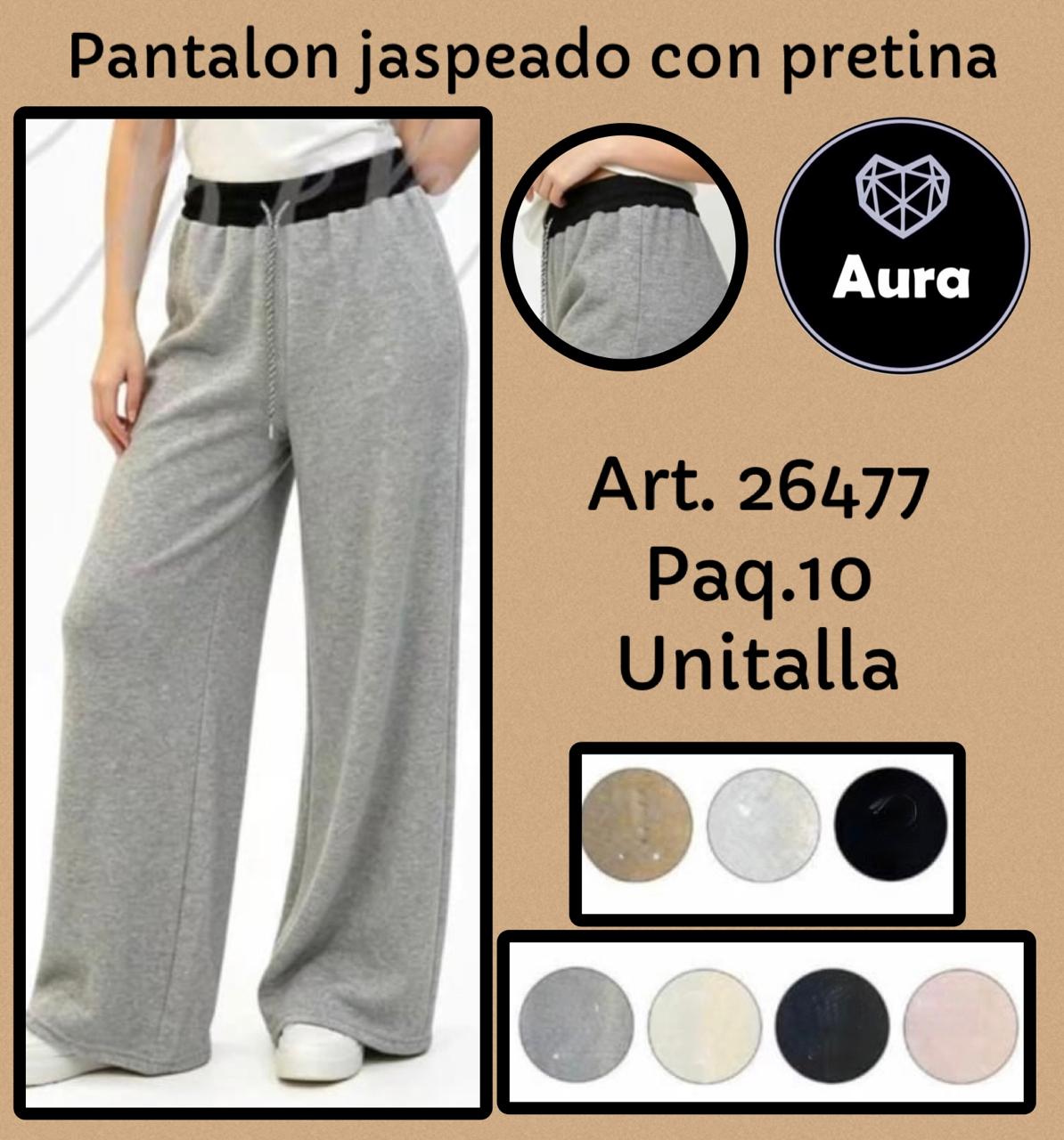 Pantalon jaspeado con pretina-26477