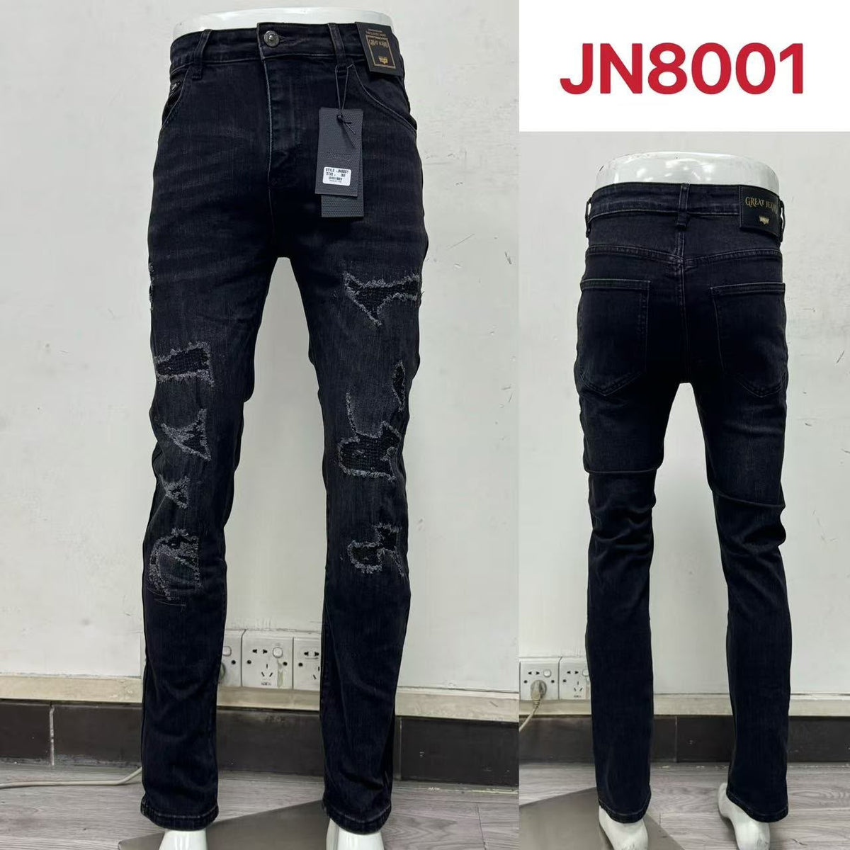 Jeans con rasgaduras-JN8001