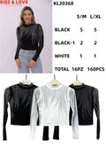Blusa con pedrería y manga larga-KL20368