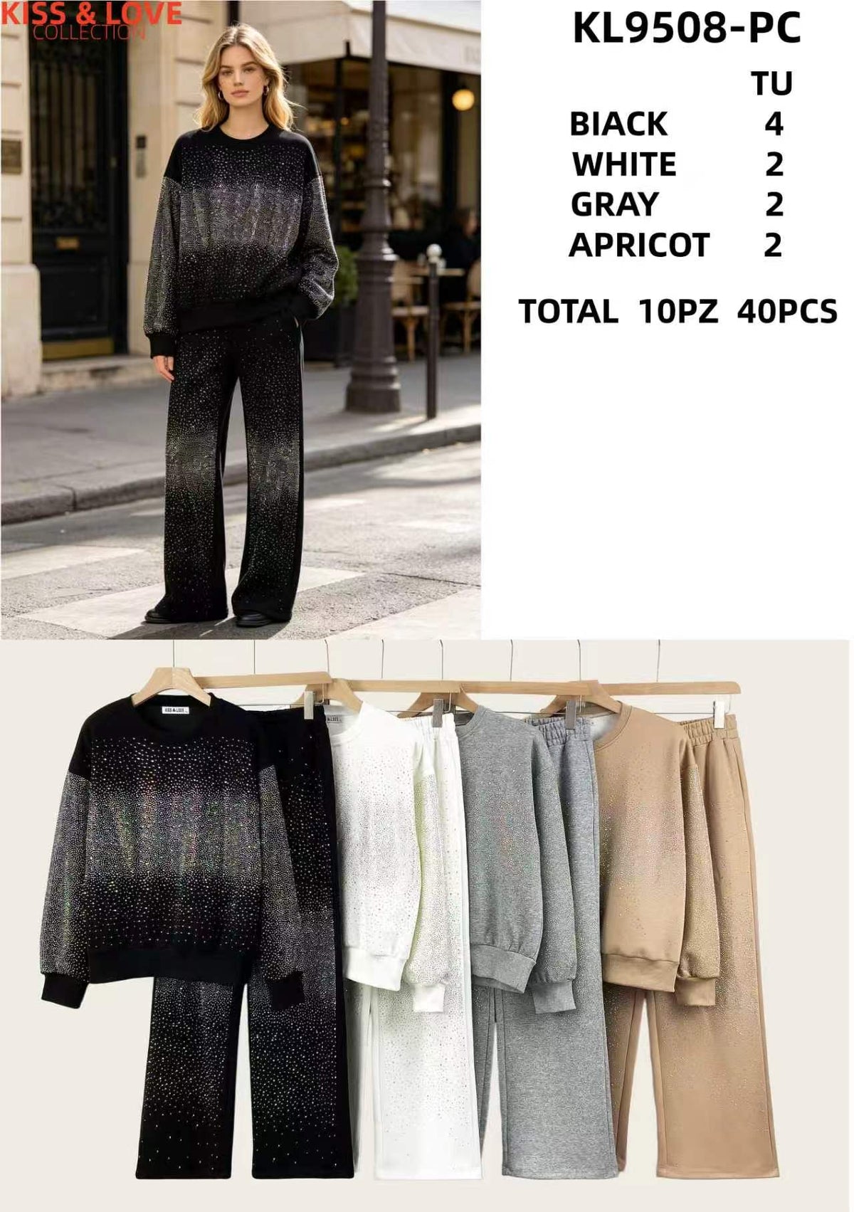 Conjunto con pedrería-KL9508-PC