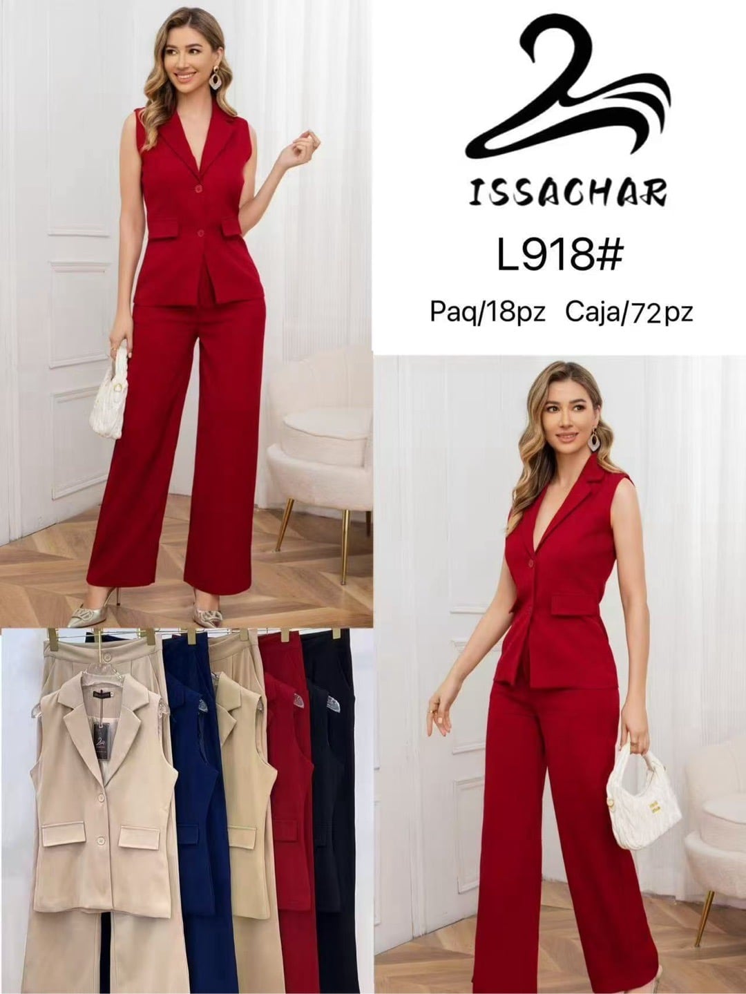 Conjunto de chaleco y pantalón-L918#