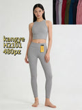 Conjunto deportivo de top y leggings-H2101