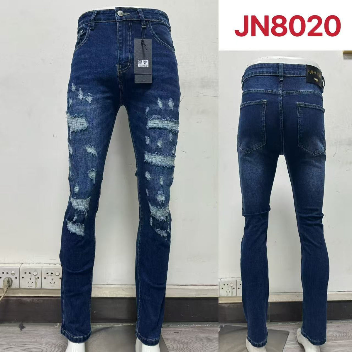 Jeans con roturas-JN8020