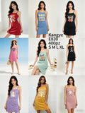 Vestido casual de tirantes con estampado-E830