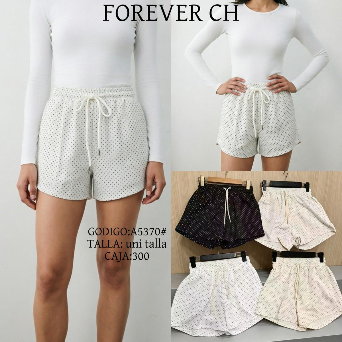 Short de puntos con jareta-A5370#