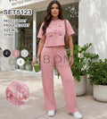 Conjunto de camiseta y pantalón con estampado-SET5123