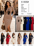 Vestido con estampado de oso-X-005#