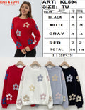 Suéter con estampado de flores-KL594