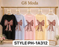 Playera con estampado de moño-PLA-PH-1A312