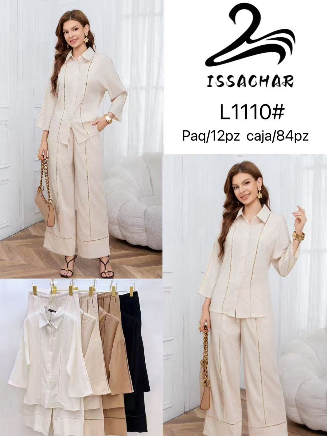 Conjunto de camisa y pantalón-L1110#