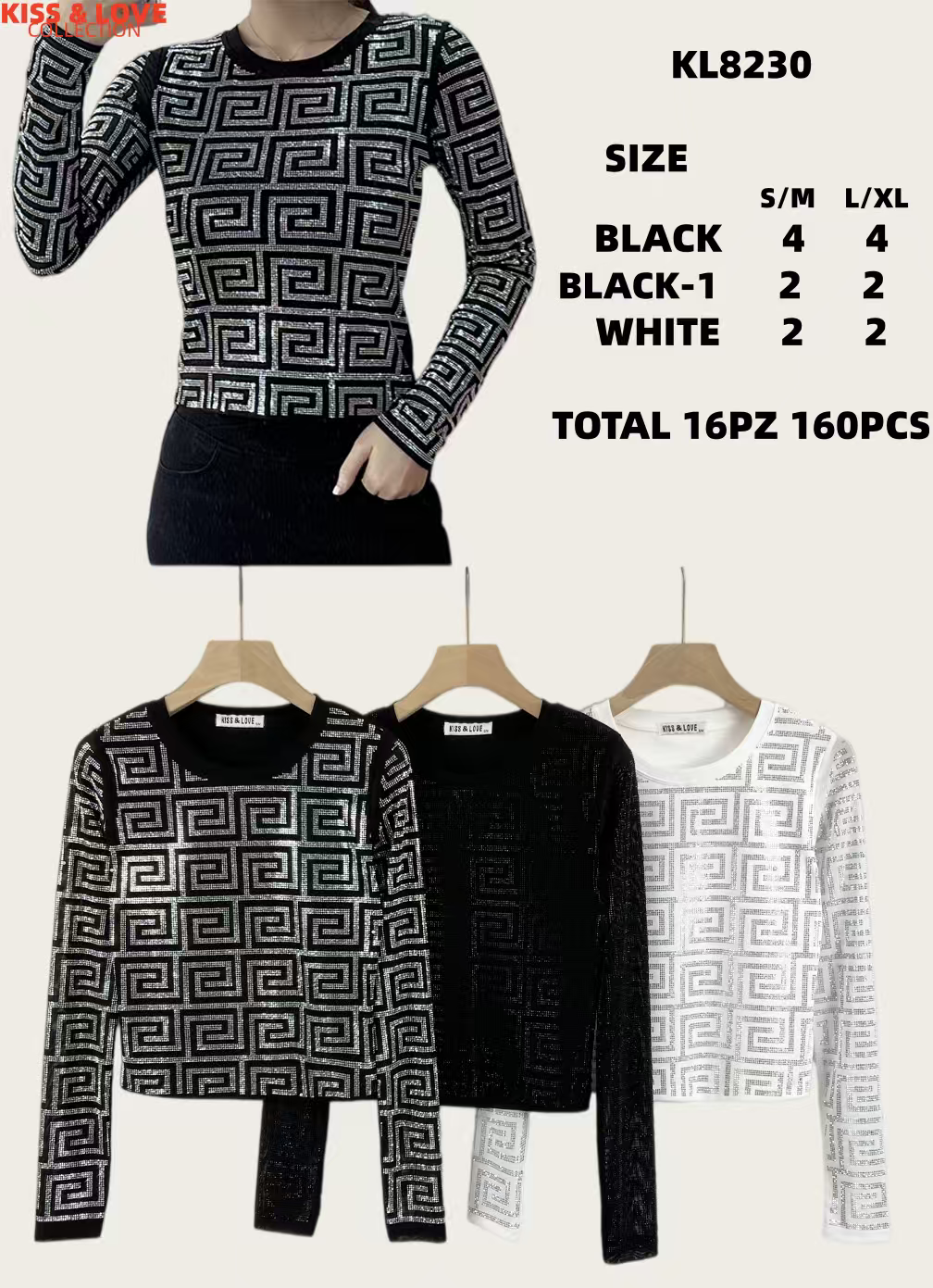 Blusa con diseño geométrico-KL8230