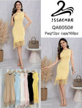 Vestido con flecos-QA6050#