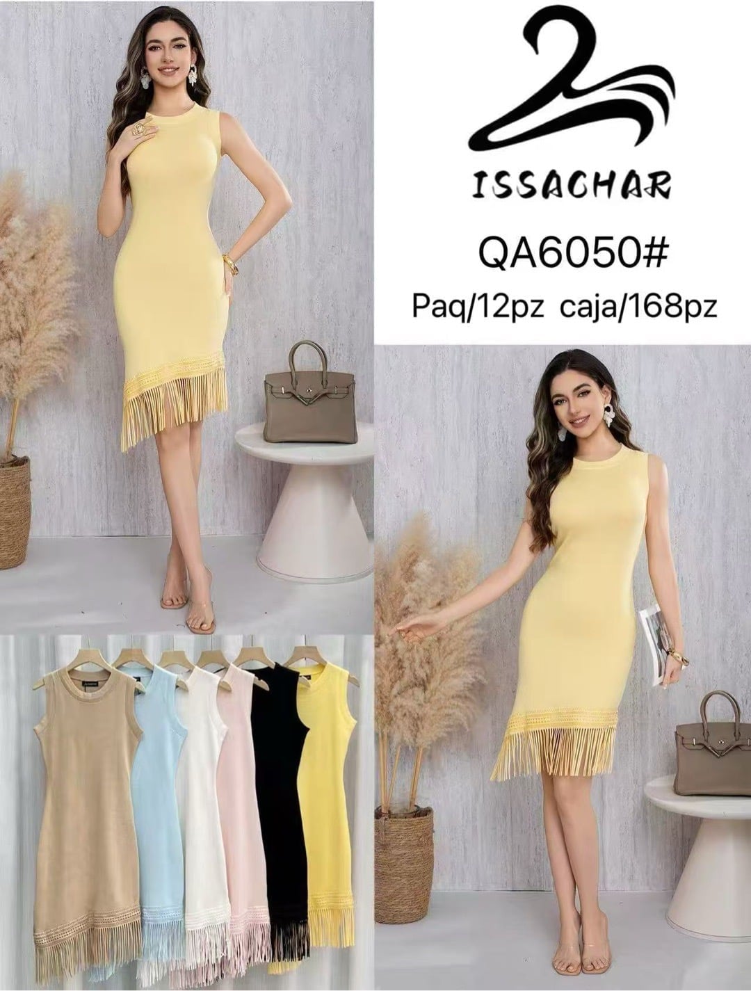 Vestido con flecos-QA6050#