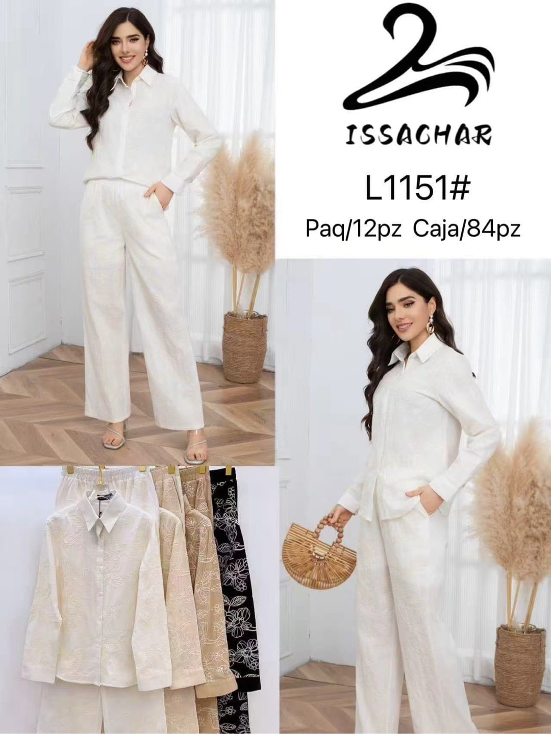 Conjunto de camisa y pantalón-L1151#