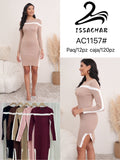 Vestido tejido con aberturas laterales-AC1157#