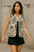 Chaleco con estampado paisley-XJ-3231