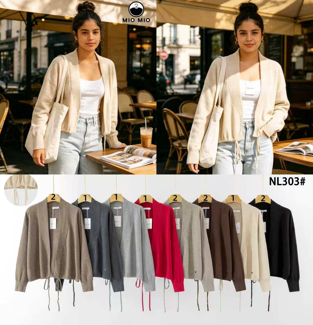 Cárdigan con jareta-NL303#