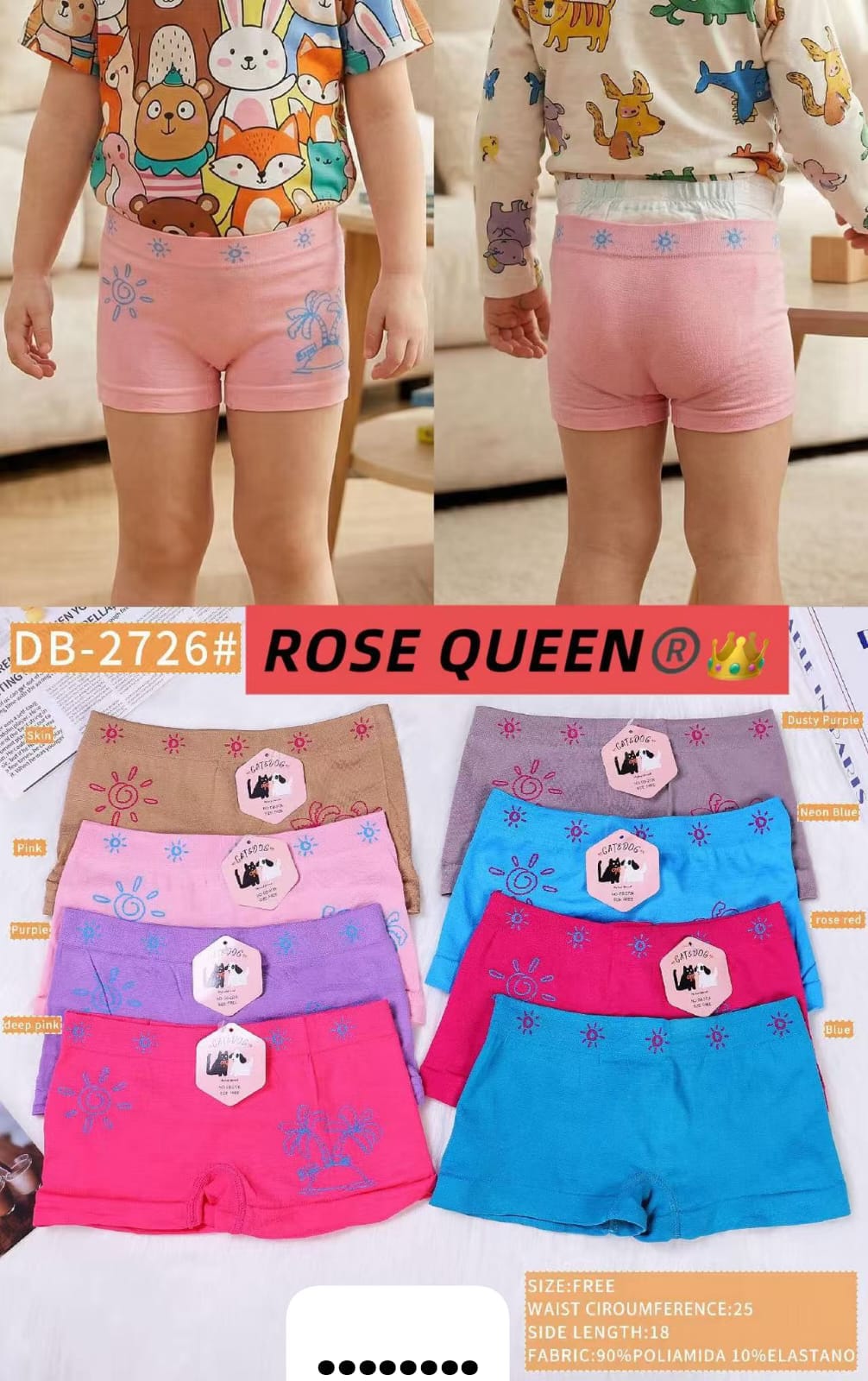 Bóxer infantil para niña-DB-2726