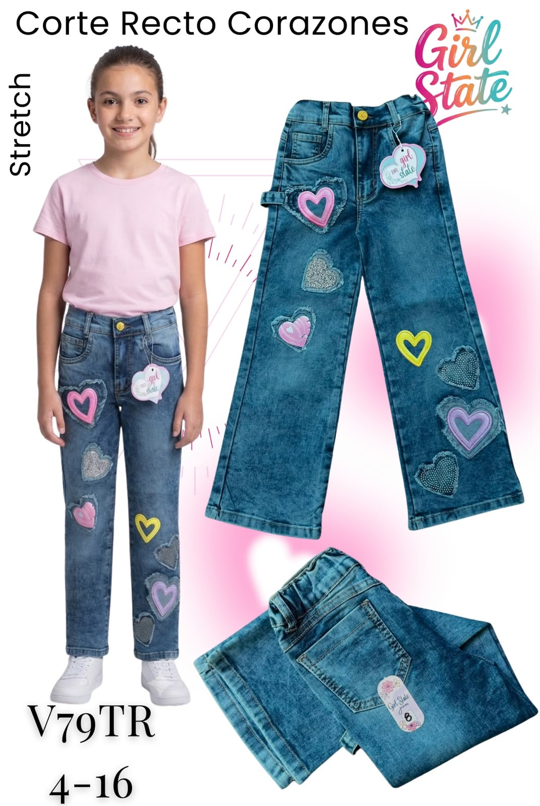 Pantalón recto de corazones-CORA-REC