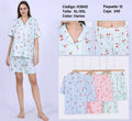 Pijama de short y top con estampado de cerezas-H3842
