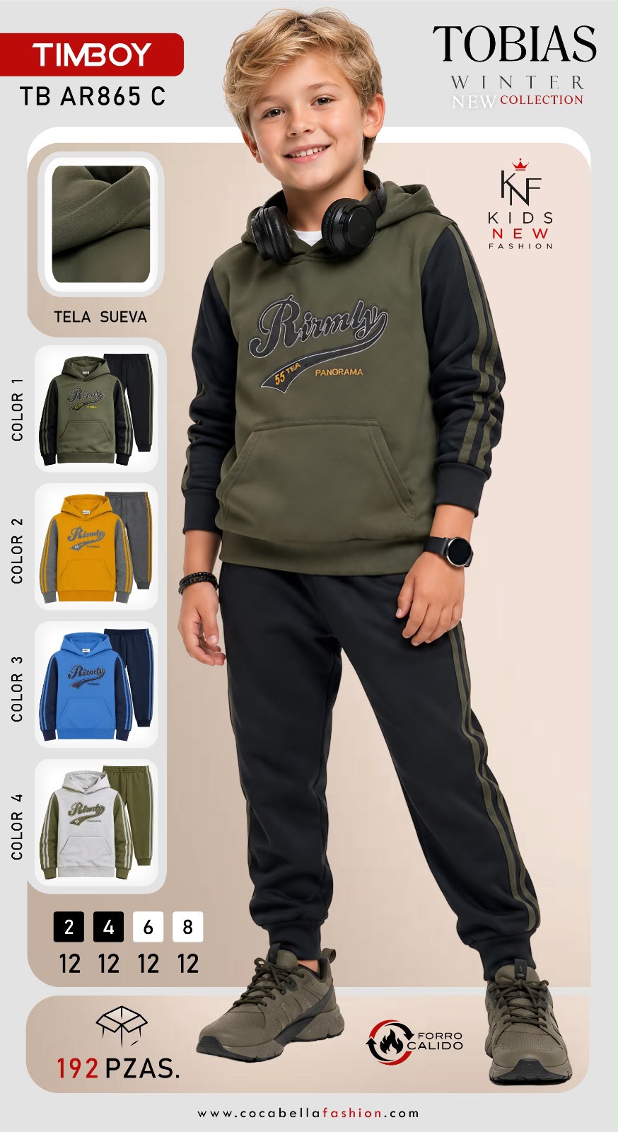 Conjunto de sudadera con capucha y pantalón-TB AR865 C