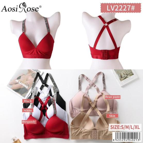 Sujetador sin varilla con tirantes decorados-LV2227#