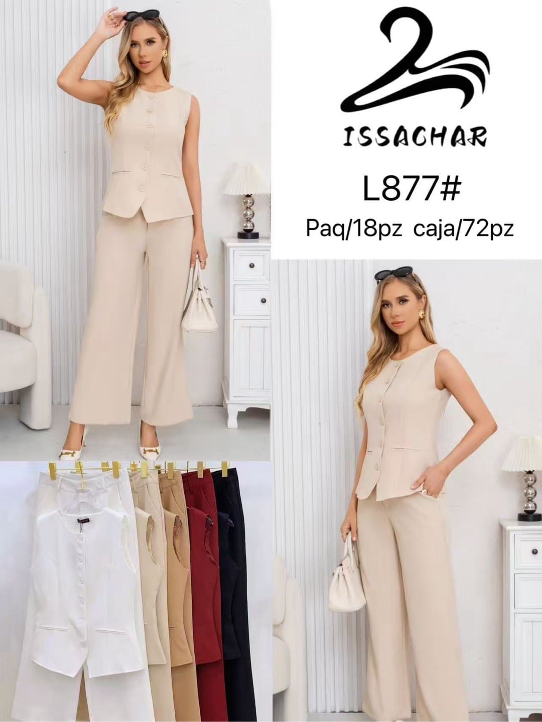 Conjunto de chaleco y pantalón-L877#
