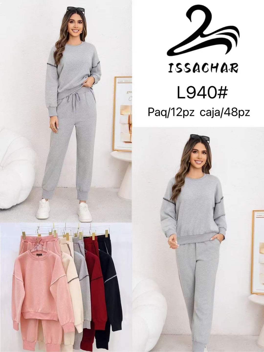 Conjunto de sudadera y pantalón-L940#