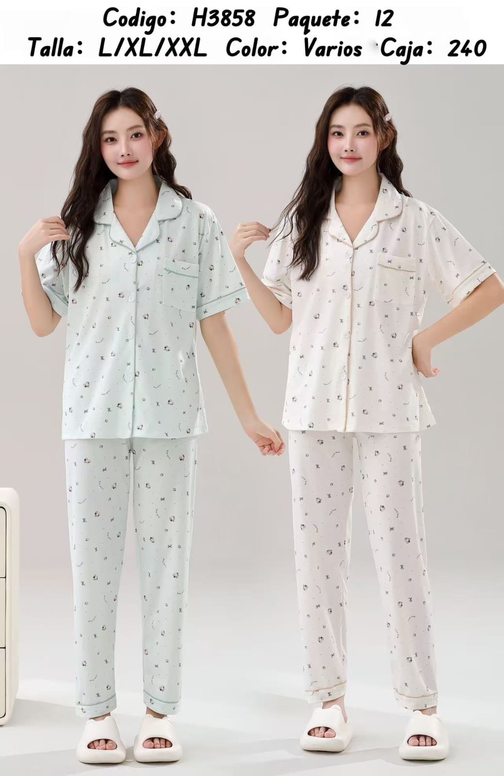 Pijama de botones-H3858
