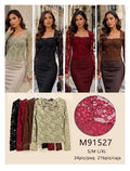 Blusa de encaje de manga larga-M91527