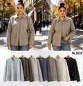 Chaqueta de lana con botones y bolsillos frontales-NL302#