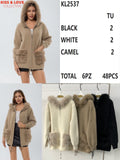 Sudadera con capucha y bolsillos de peluche-KL2537