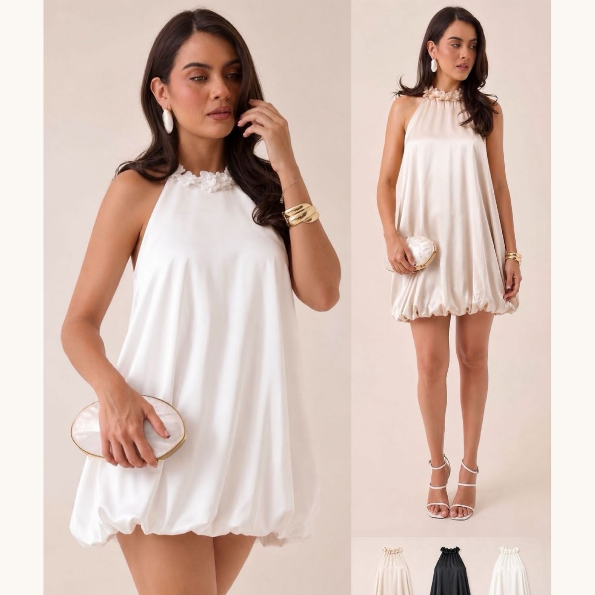 Vestido Satin Globo-CLV50007