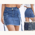 Falda Denim Cargo con Tapas-CM24502