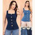 Blusa Mezclilla con Tirantes-MTM637