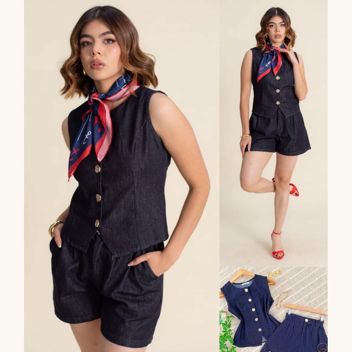 Set Denim Chaleco-MTS647
