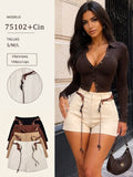 Short con cordón decorativo-75102+Cin