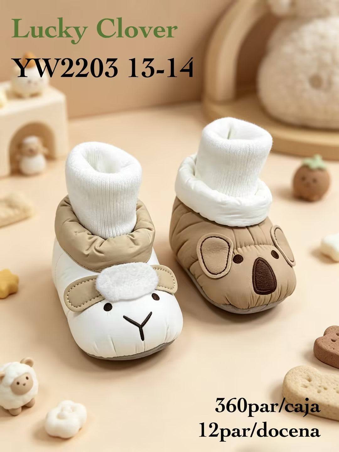 Pantuflas con diseño de animales-YW2203