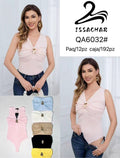 Body con fruncido central-QA6032#