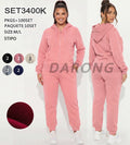 Conjunto de sudadera con capucha y pantalón-SET3400K