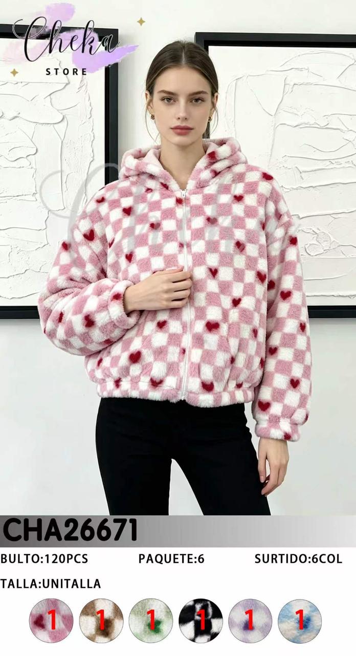 Sudadera con capucha de peluche-CHA26671