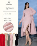 Conjunto de vestido y cárdigan de peluche-QPX018