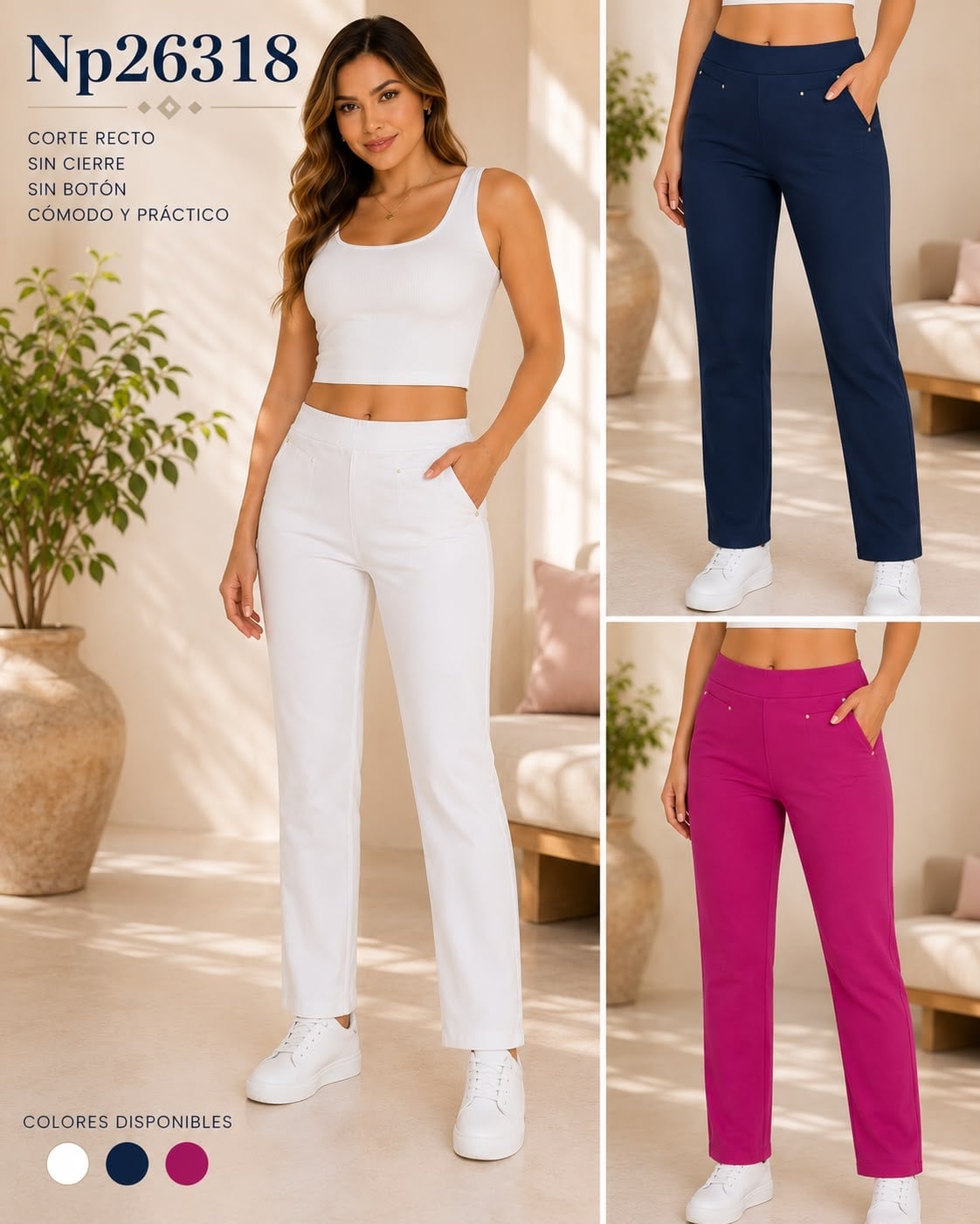 Pantalón de corte recto-NP26318