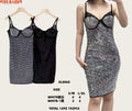 Vestido con pedrería y encaje-KL8060