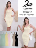 Vestido de un hombro con detalles-QA6024#