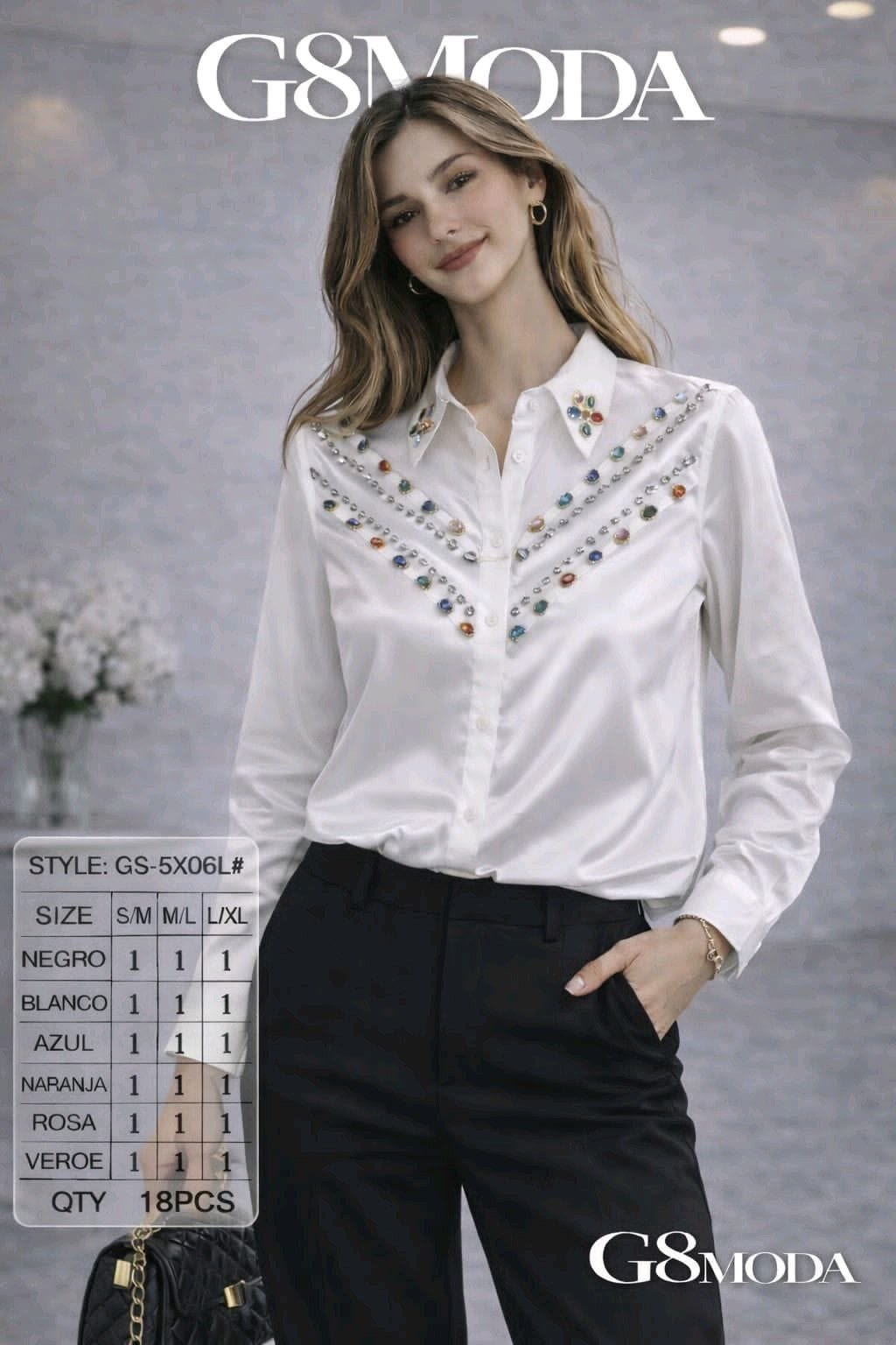 Blusa con aplicaciones-BLU-GS-5X06L