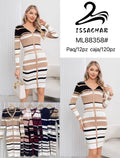 Vestido de botones a rayas-ML88358#