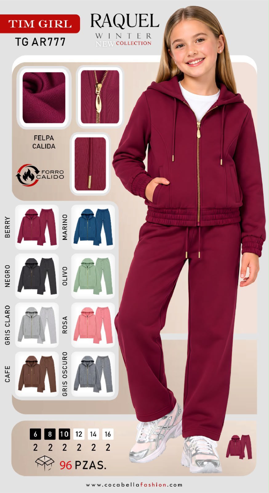 Conjunto de sudadera con capucha y pantalón-TG AR777