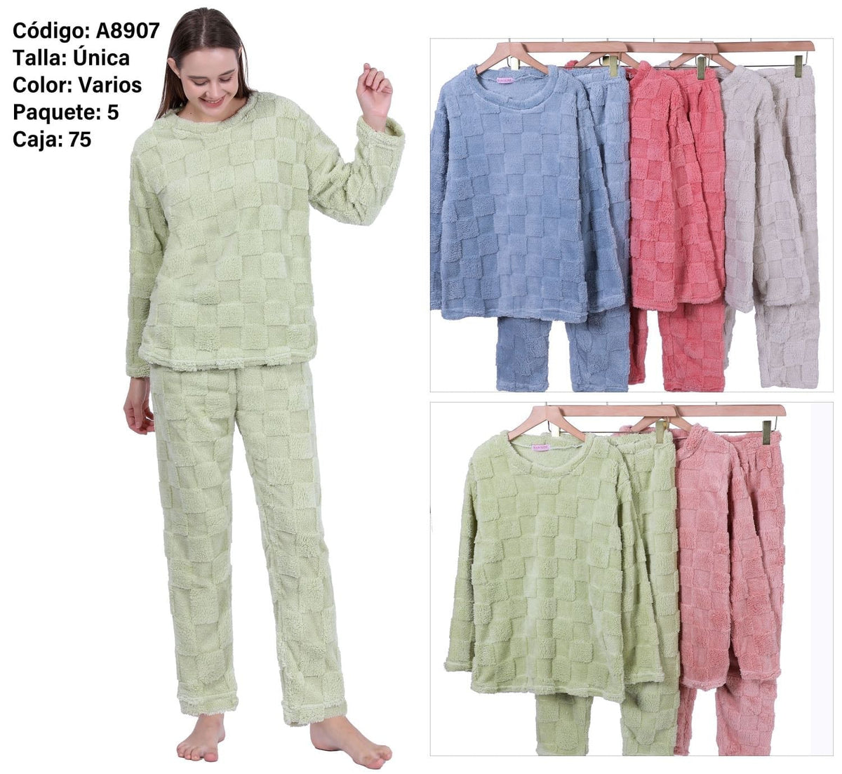 Pijama de peluche-A8907